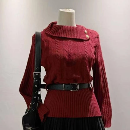 Preppy Style Sweet Knitted Sweater