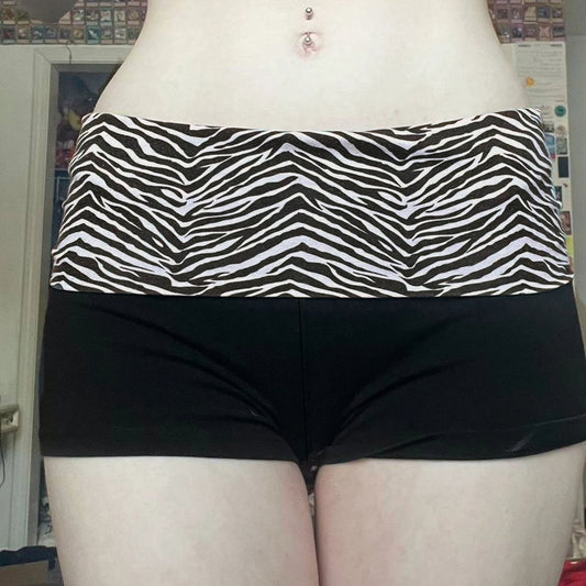 SUCHCUTE  Casual Zebra Print Elastic Shorts
