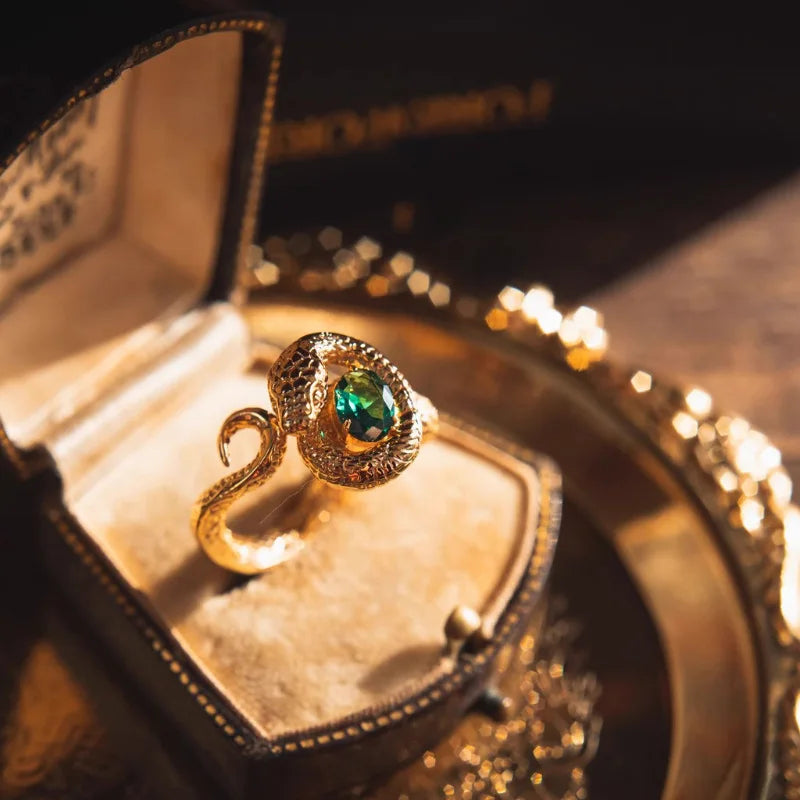 Unique Heavy-Duty Zircon Snake Ring