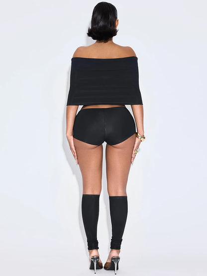 2 Piece Set Women Simple Trend Slash