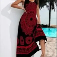 Women's Suspender Bohemian Backless Dress