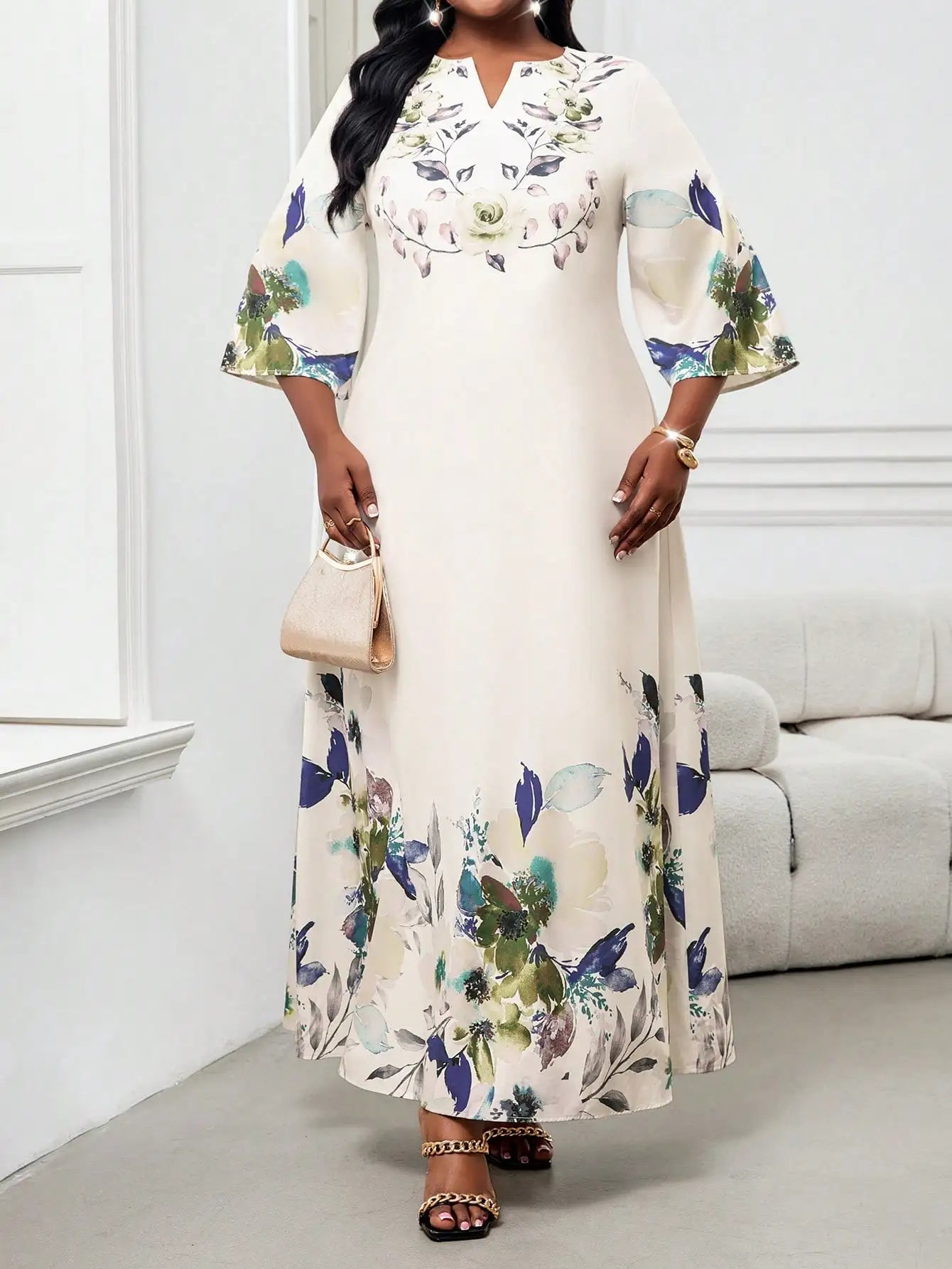 Elegant Floral Maxi Dress