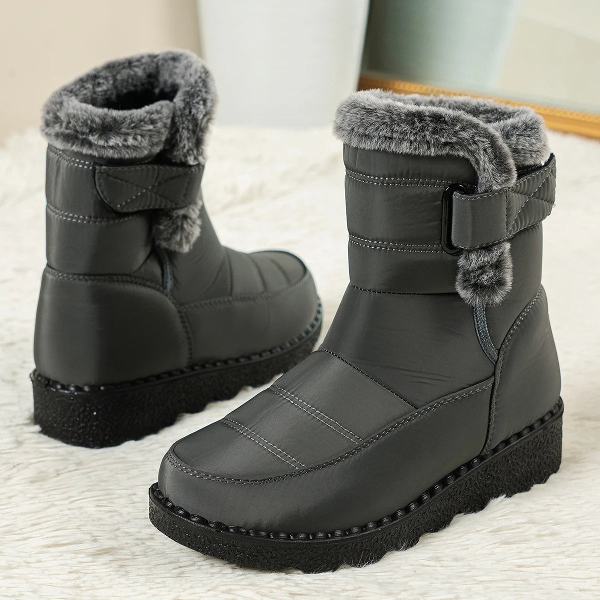 New Faux Fur Long Plush Snow Boots