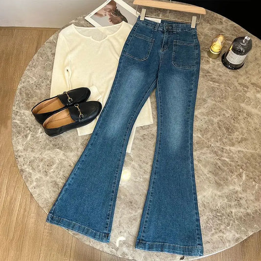 High Waist Trousers Loose Washed Denim Jeans