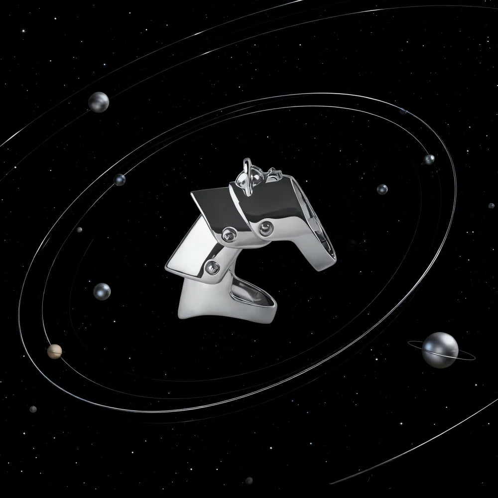 Silver ARMOUR Four Section Saturn Ring