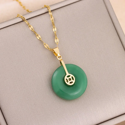 Green Zircon Crystal Pendant