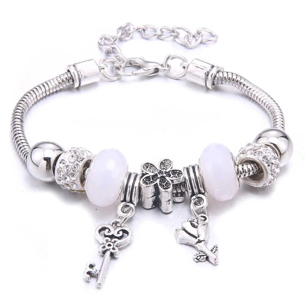 White Butterfly Charm Bracelet & Bangles