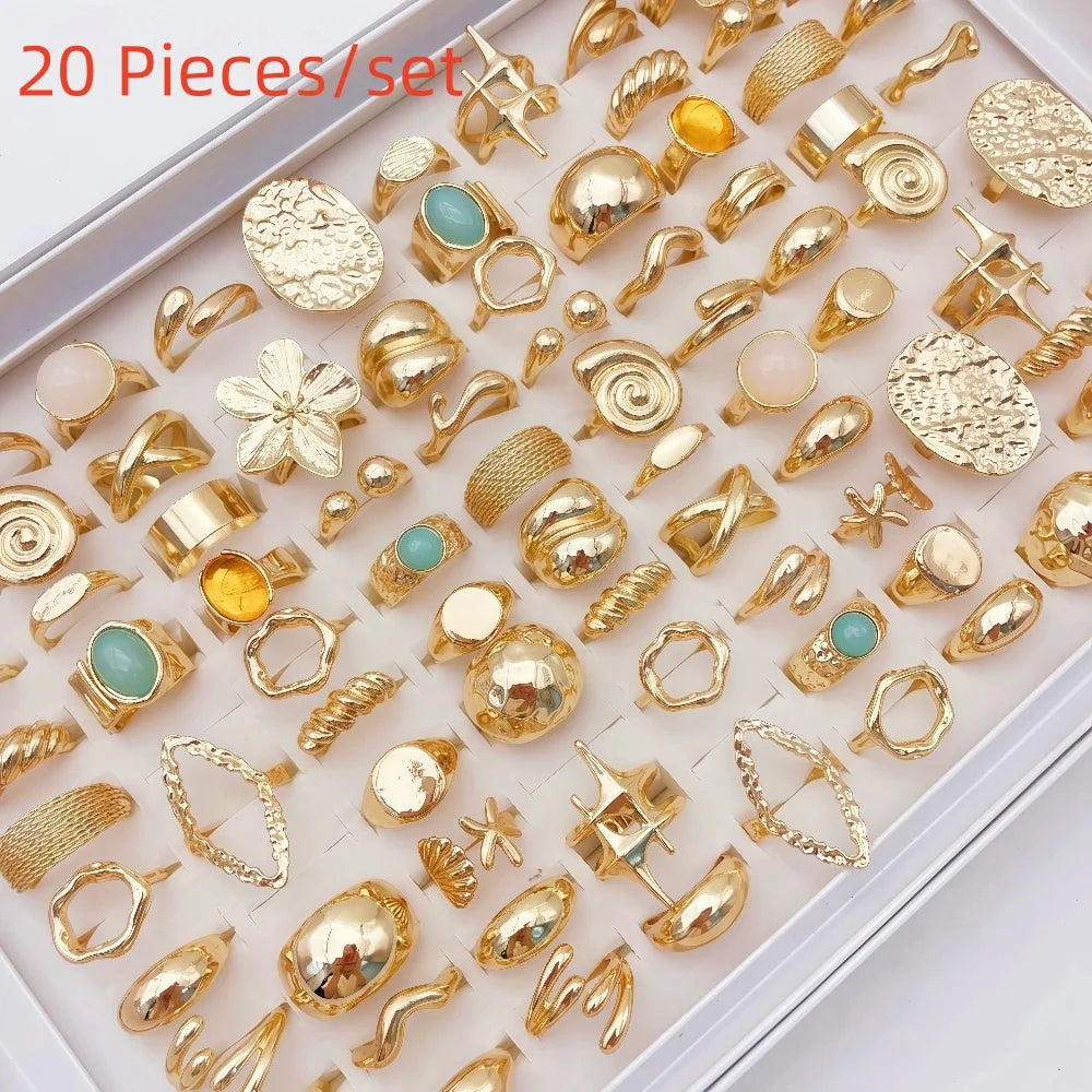 Elegant Flowers Geometric  Rings