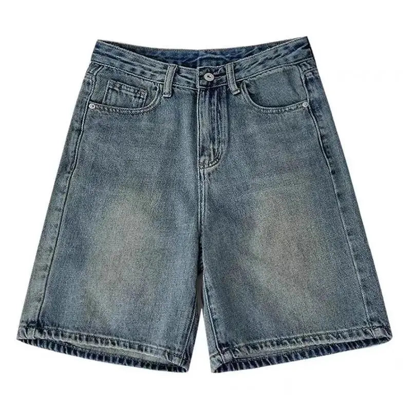 Casual Denim Shorts Wide Leg