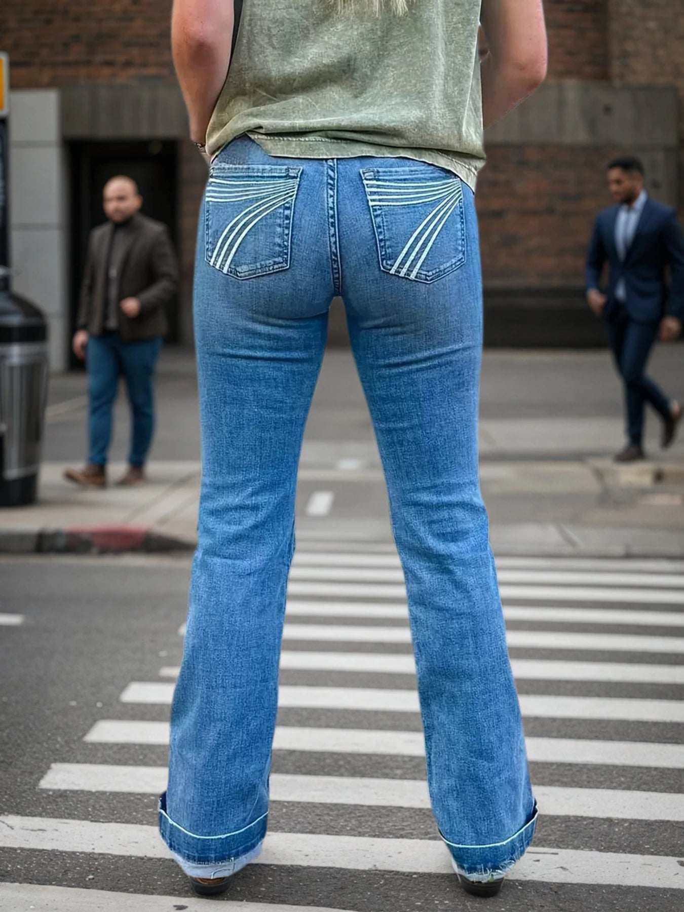 Women's High Waist  Embroidered  Jeans