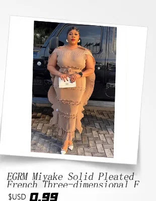 Pleated Long Dress Double Breasted