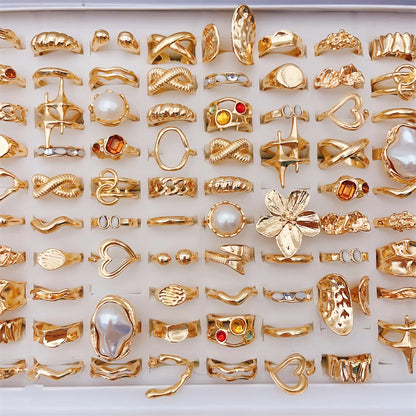 Elegant Flowers Geometric  Rings