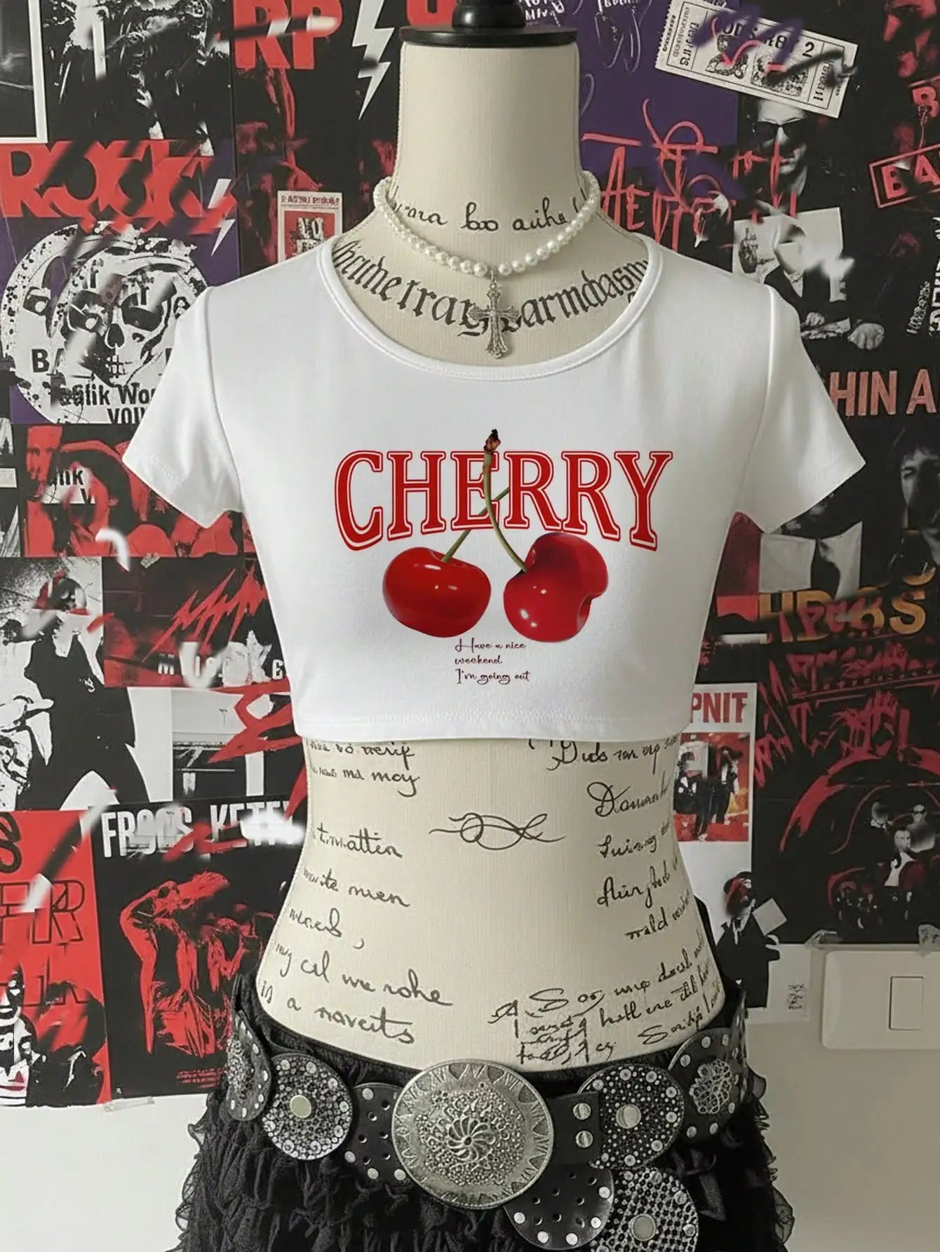 Black Crop Short Sleeve T-Shirt