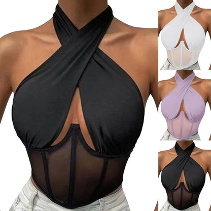 Women Sleeveless Fishbone Corset Vest