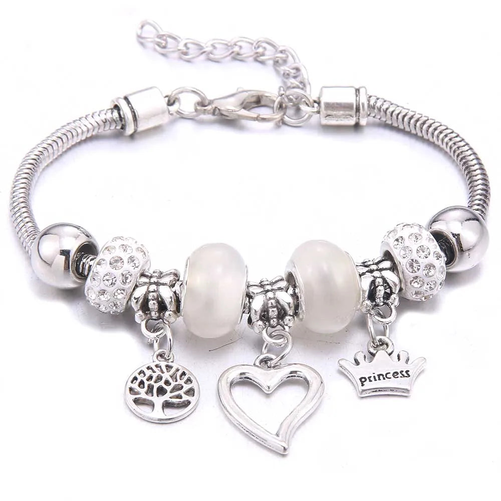 White Butterfly Charm Bracelet & Bangles
