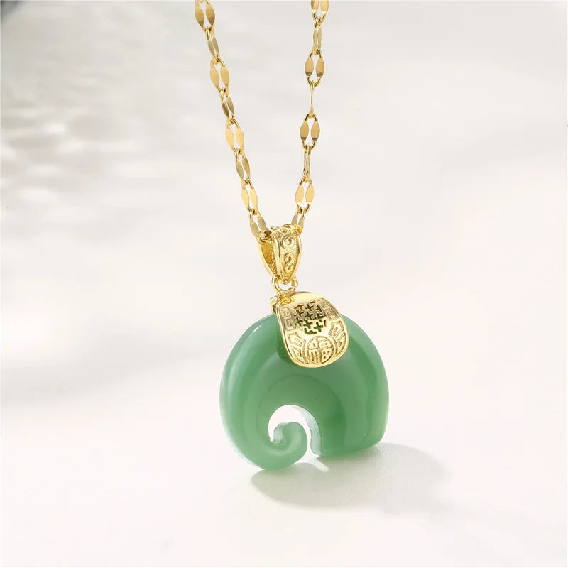 Green Zircon Crystal Pendant