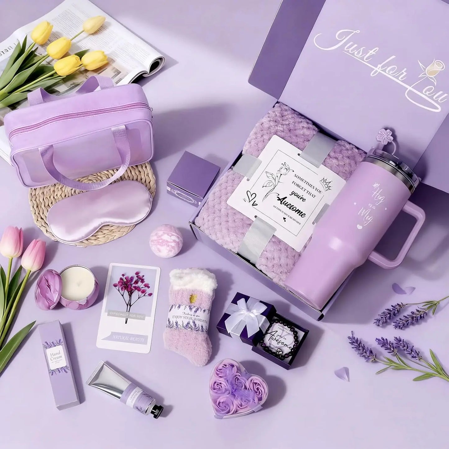 Luxury Spa Gift Basket with Cozy Blanket