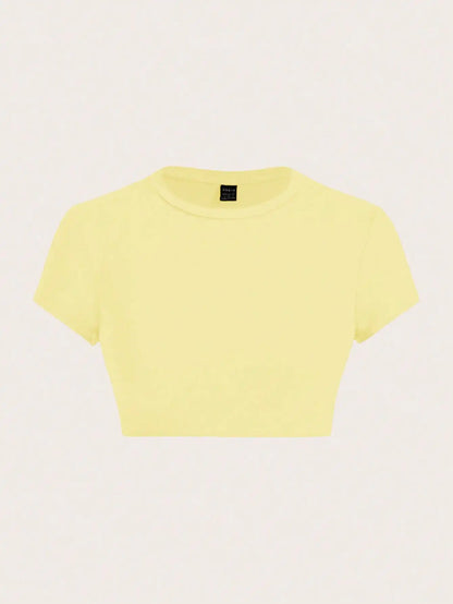 Black Crop Short Sleeve T-Shirt