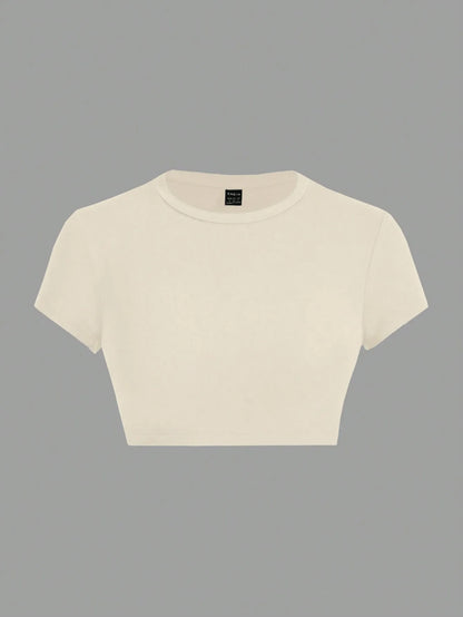 Black Crop Short Sleeve T-Shirt