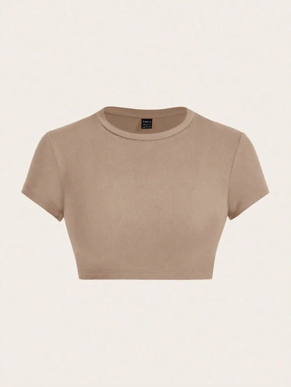Black Crop Short Sleeve T-Shirt