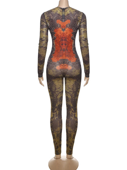 Sexy Fitness Jumpsuit Women Tie-Dye