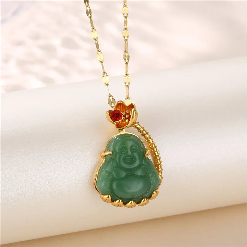 Green Zircon Crystal Pendant