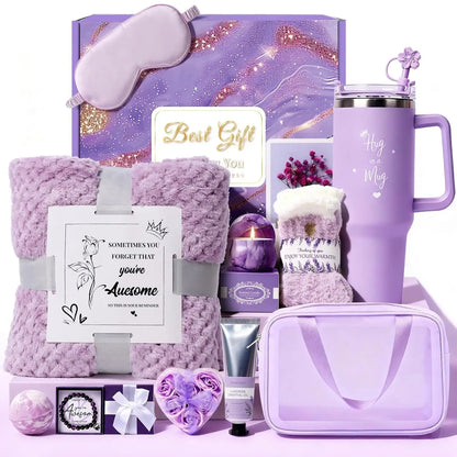 Luxury Spa Gift Basket with Cozy Blanket