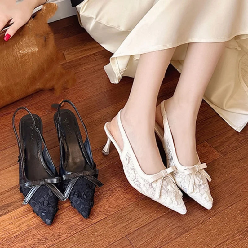 Fashionable Mesh Elegant Banquet High-heeled Sandals