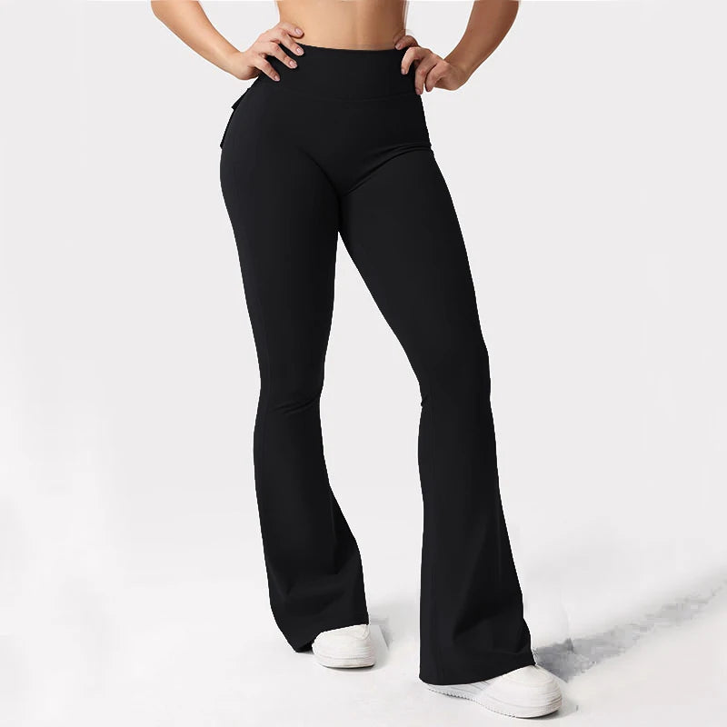 Yoga Flare Trousers, High-Waisted