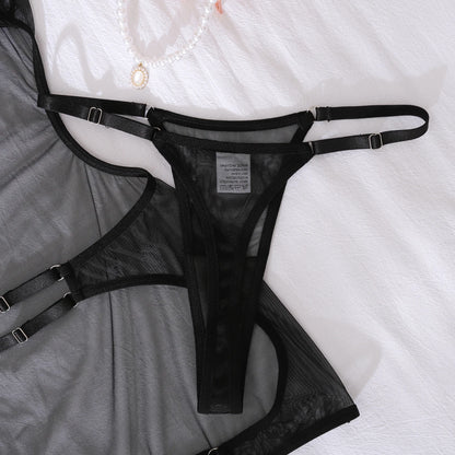 Women's Seductive Sheer Backless Tank Underwear Kit