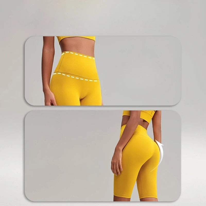 High Waist 5 Point Yoga Shorts