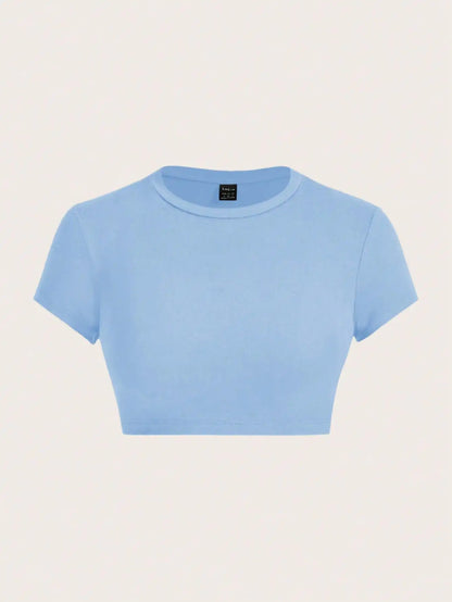 Black Crop Short Sleeve T-Shirt