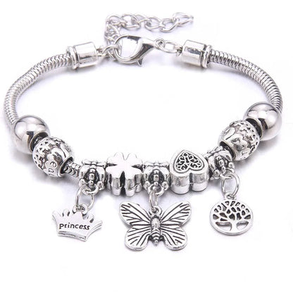 White Butterfly Charm Bracelet & Bangles