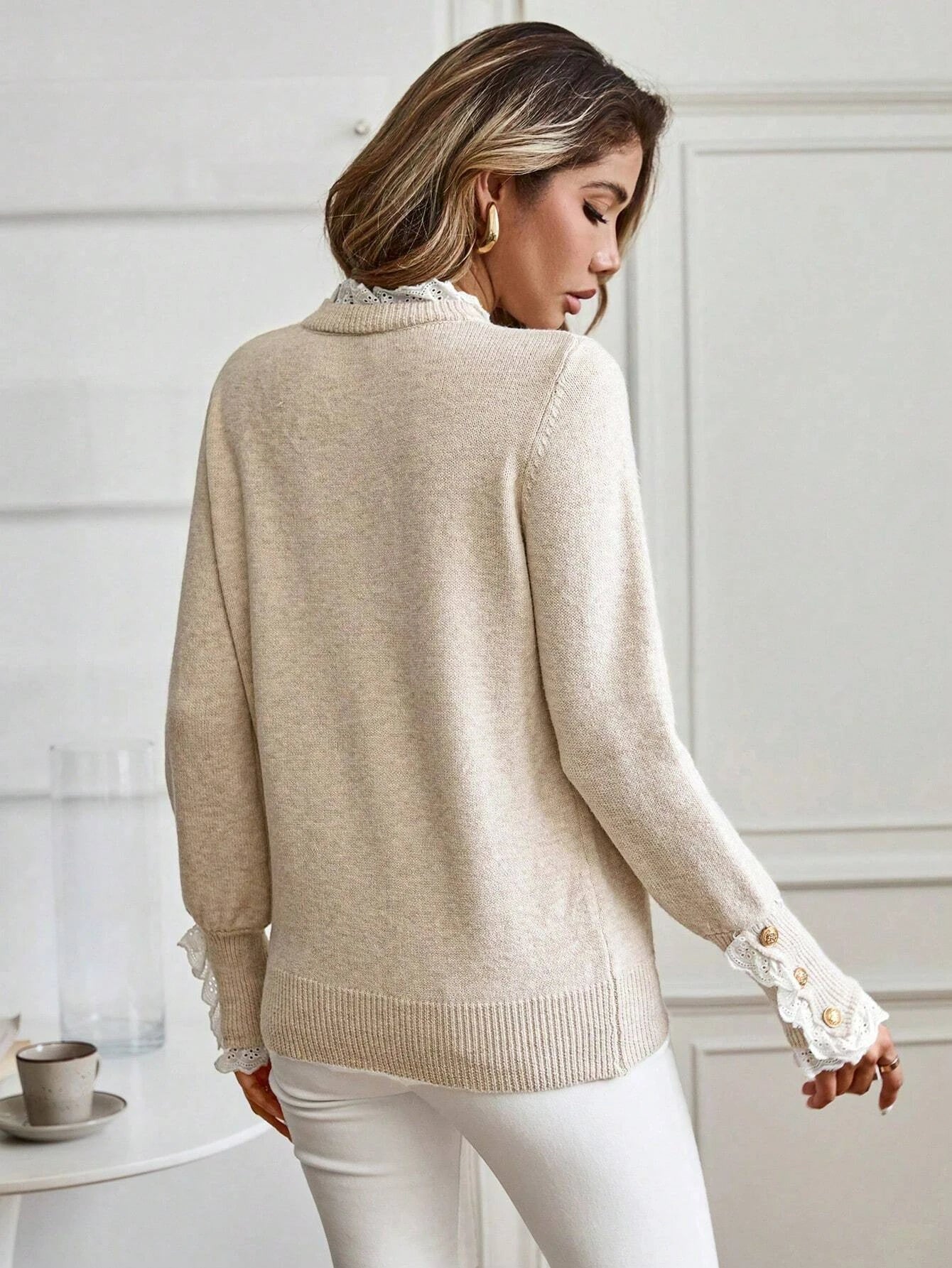 Sweater Half High Neck Loose