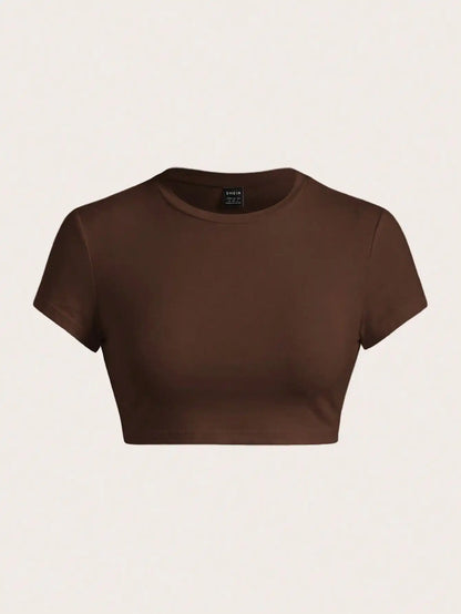 Black Crop Short Sleeve T-Shirt
