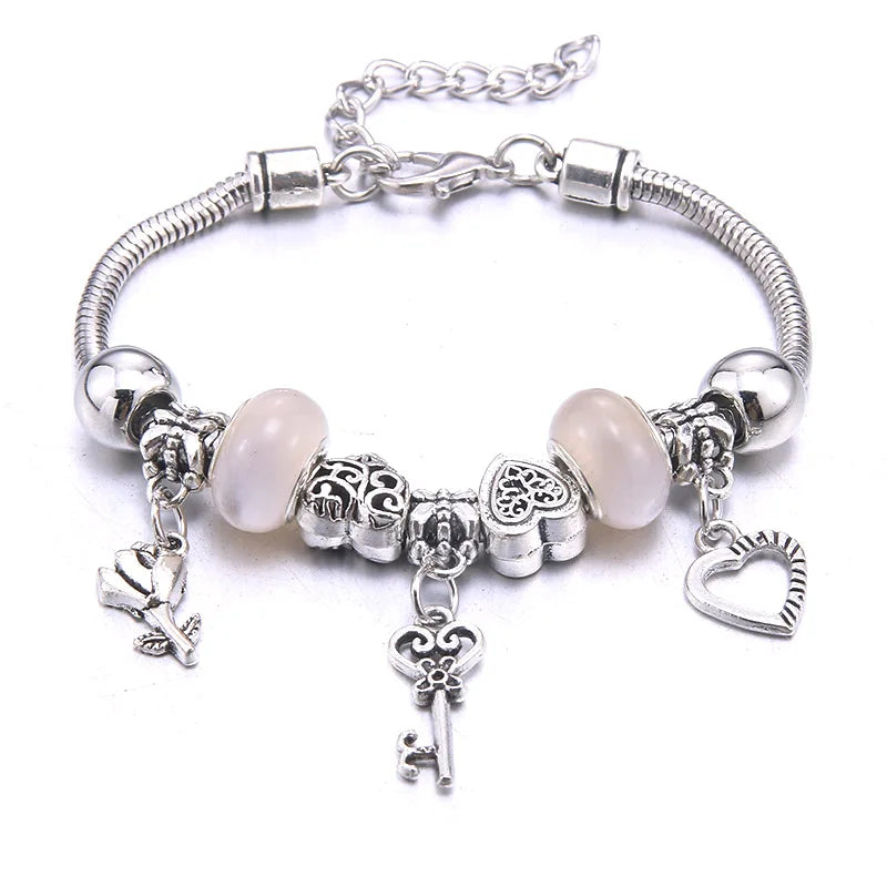 White Butterfly Charm Bracelet & Bangles