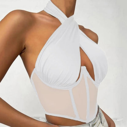 Women Sleeveless Fishbone Corset Vest