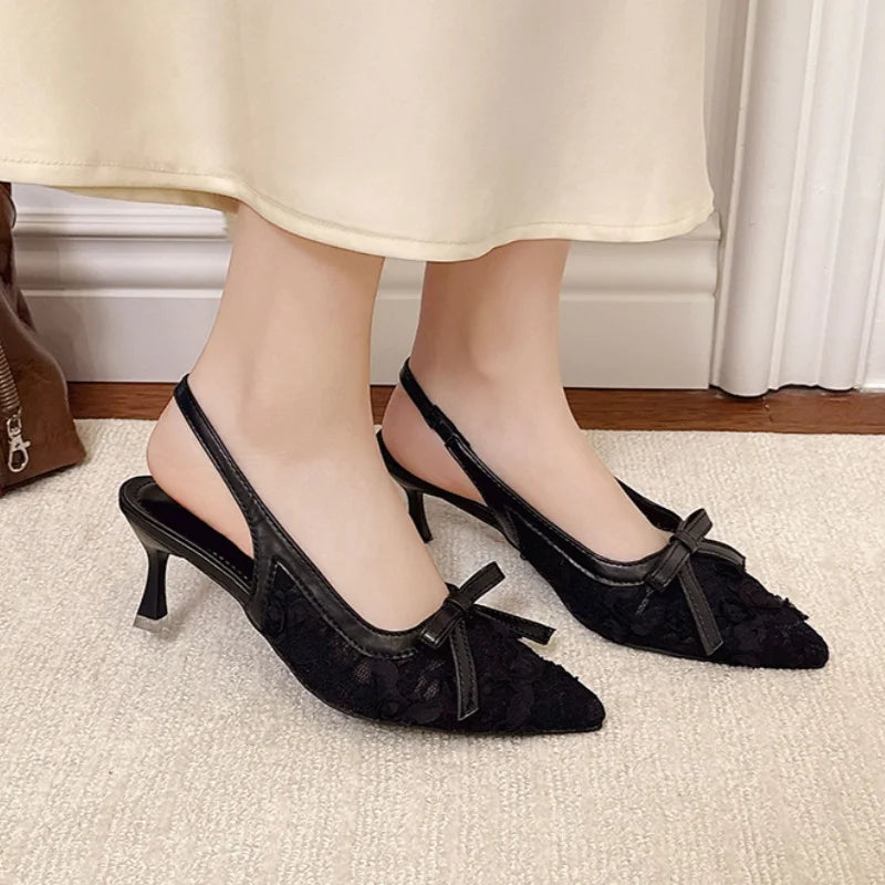 Fashionable Mesh Elegant Banquet High-heeled Sandals