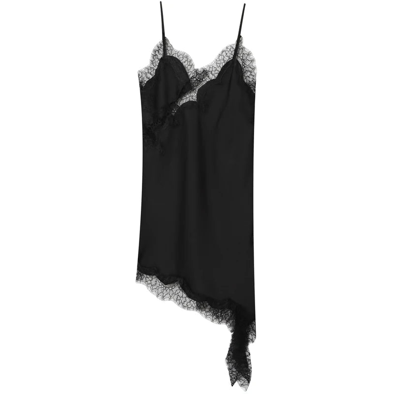 Dresses Lace Asymmetric Slip Dress
