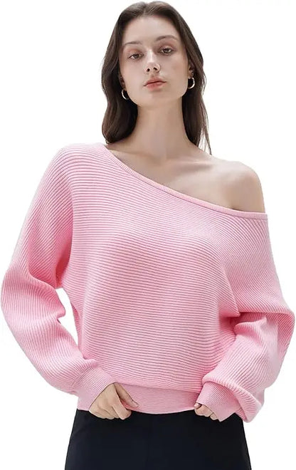 Cashmere Oversized Off Shoulder Pullover Sweaters