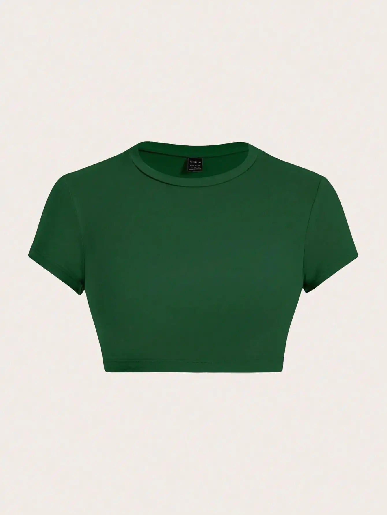 Black Crop Short Sleeve T-Shirt