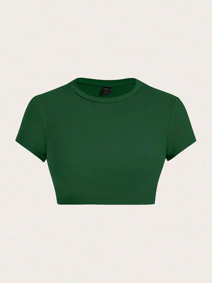 Black Crop Short Sleeve T-Shirt