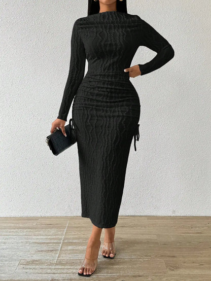 Lady Boat Neck White Dress