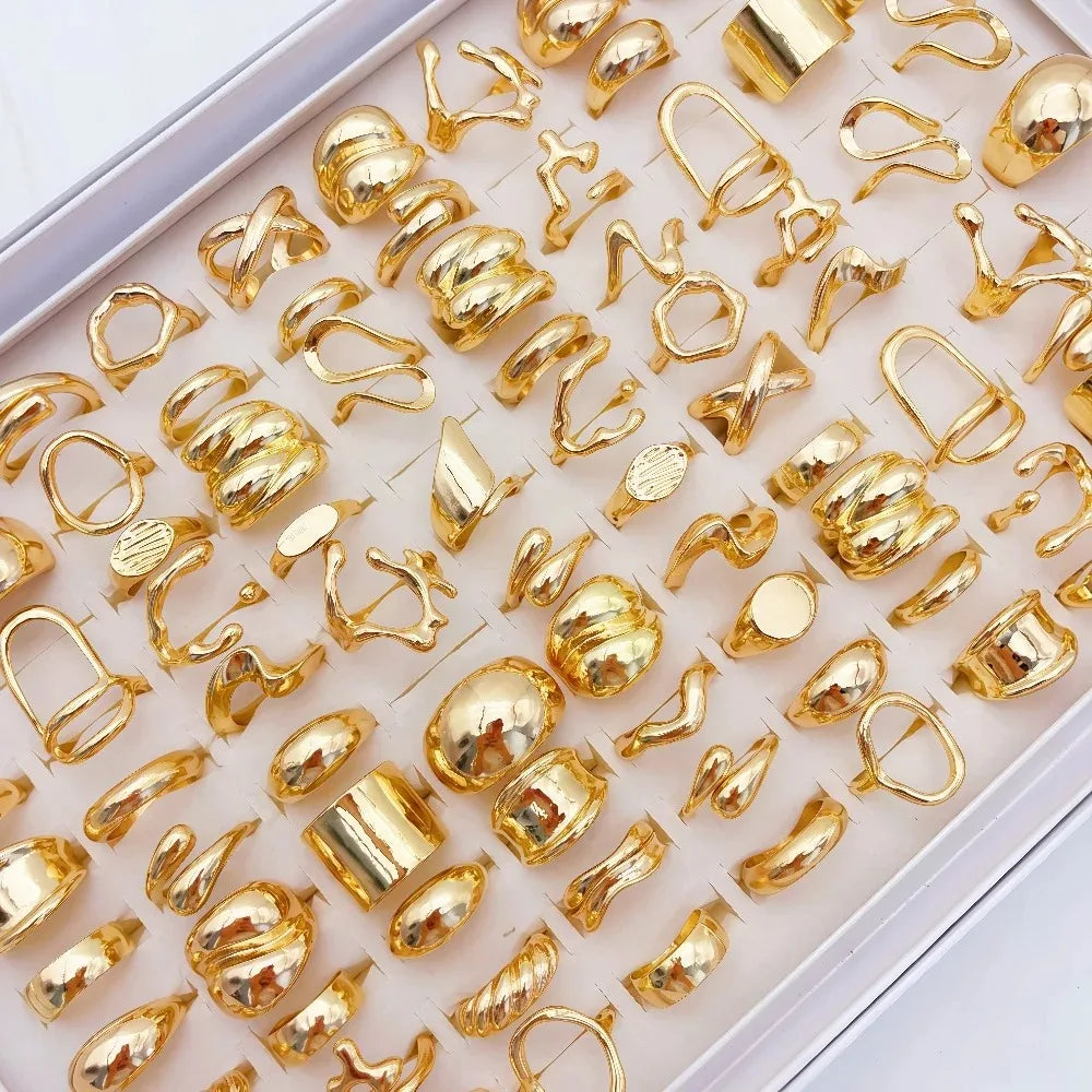 Elegant Flowers Geometric  Rings
