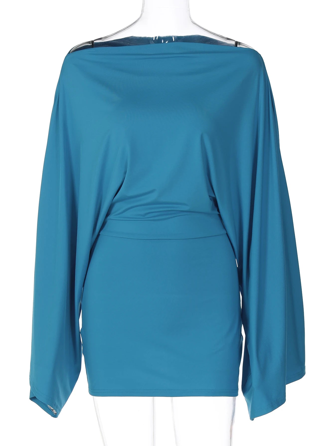 Long Cloak Sleeve Loose Bodycon Mini Dress
