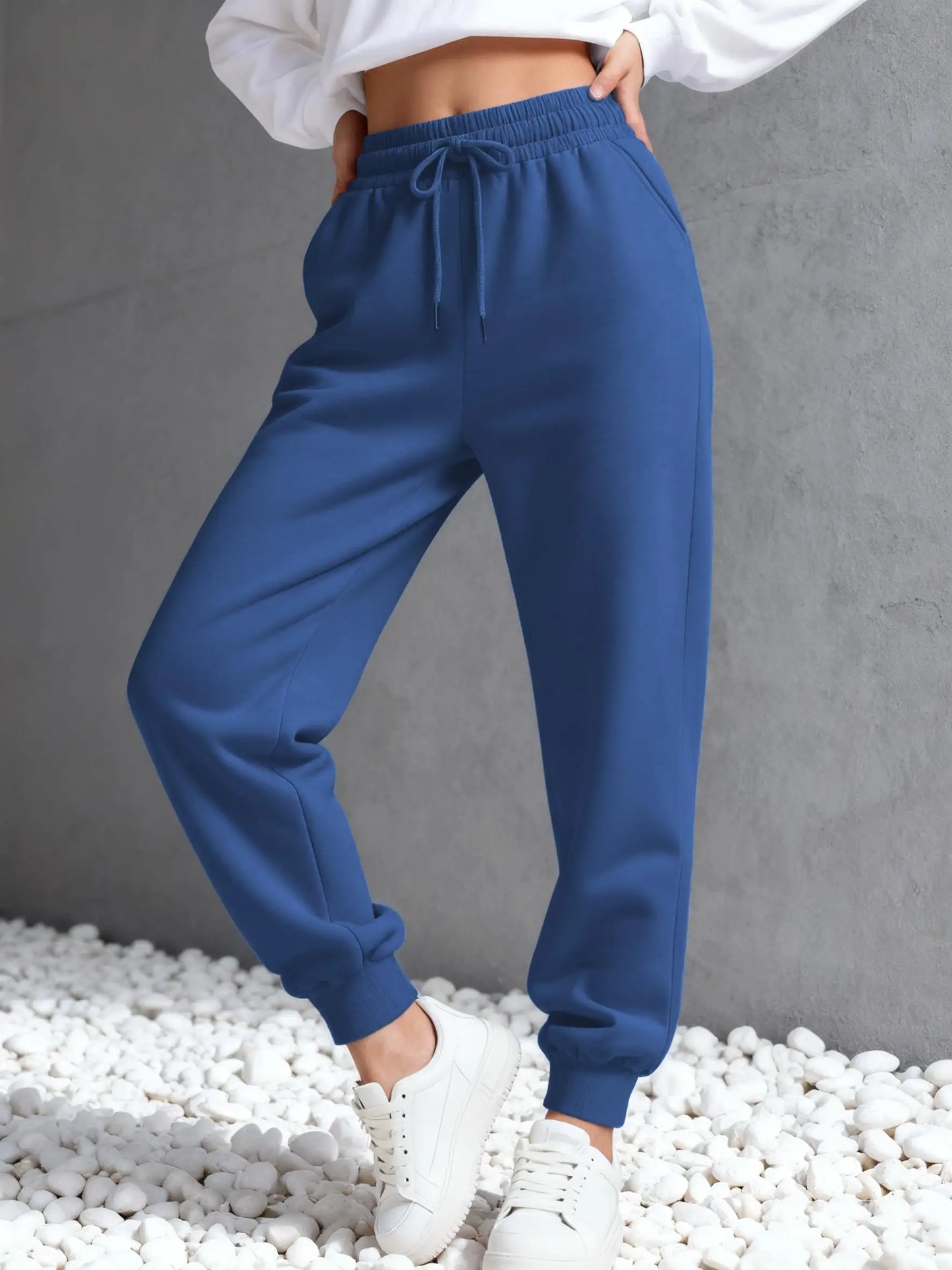 Womens Solid Color Autumn Sweatpants  Woman All-Match Drawstring Pant Y2K Colorful Jogging Pants Fashion Fleece Sportspants