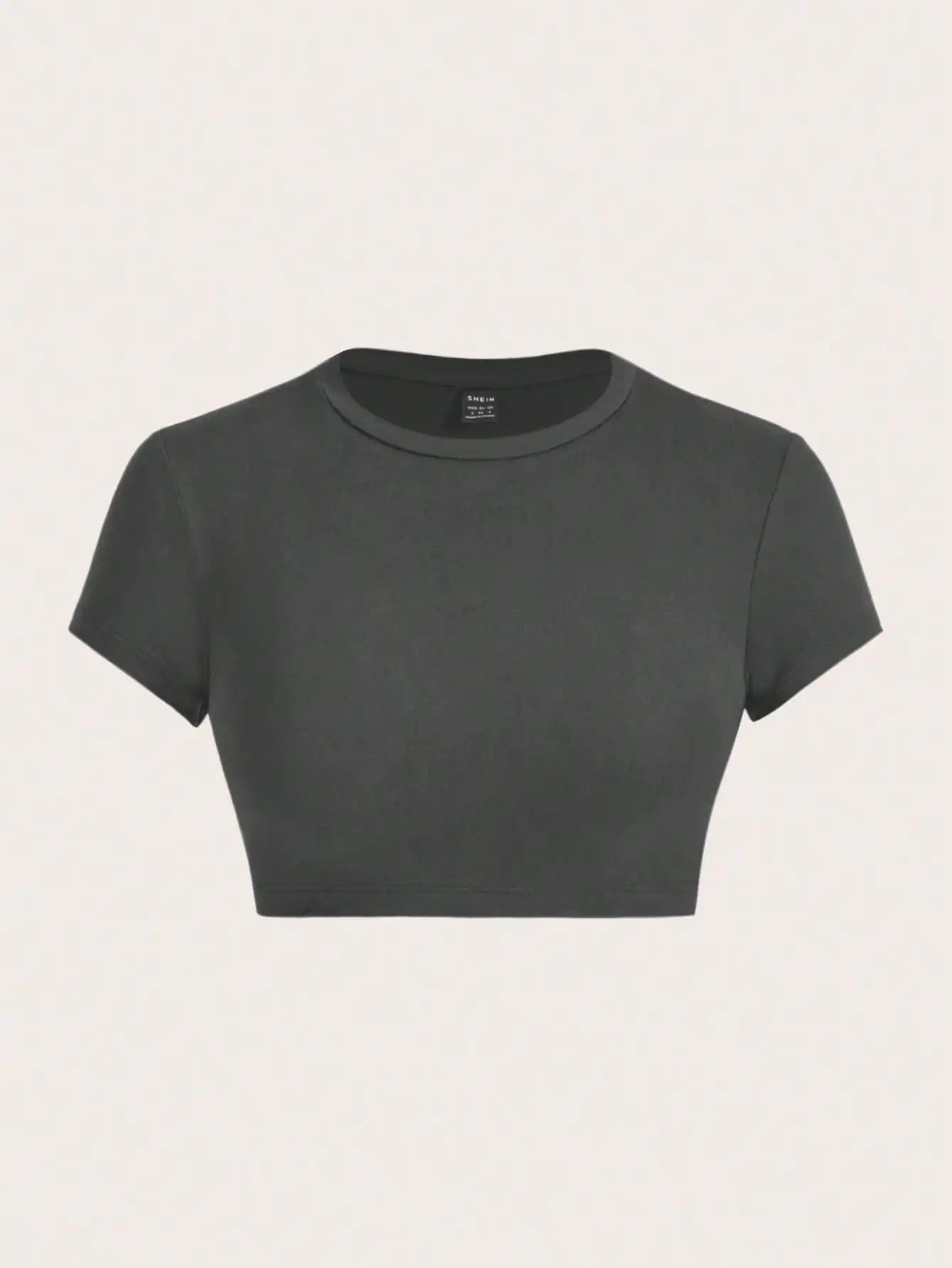 Black Crop Short Sleeve T-Shirt