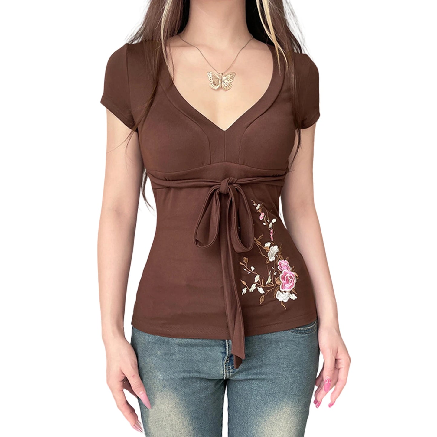 Off-Shoulder Ruffle Sleeve Floral Print Blouse