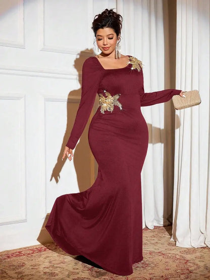 Black Long Sleeve Mermaid Dress