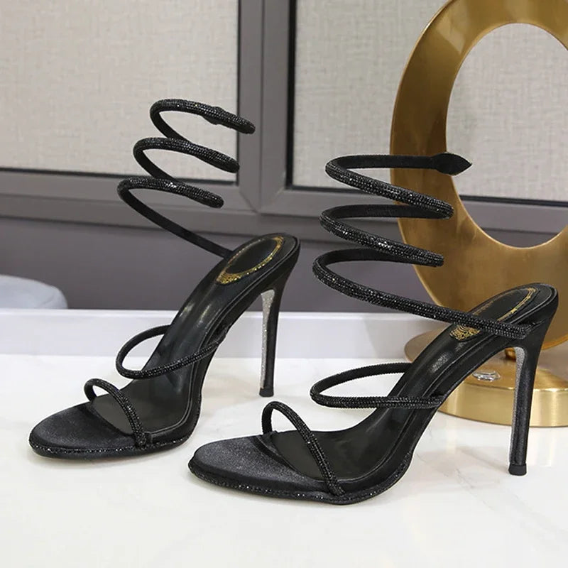 Crystal Diamond Ankle Strap Women Sandals
